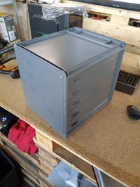 Rotho Spacemaker kancelársky organizér so 5 zásuvkami, priehľadný/antracitový plast, stolový organizér, 33,5 x 28,5 x 32 cm, bez BPA 3