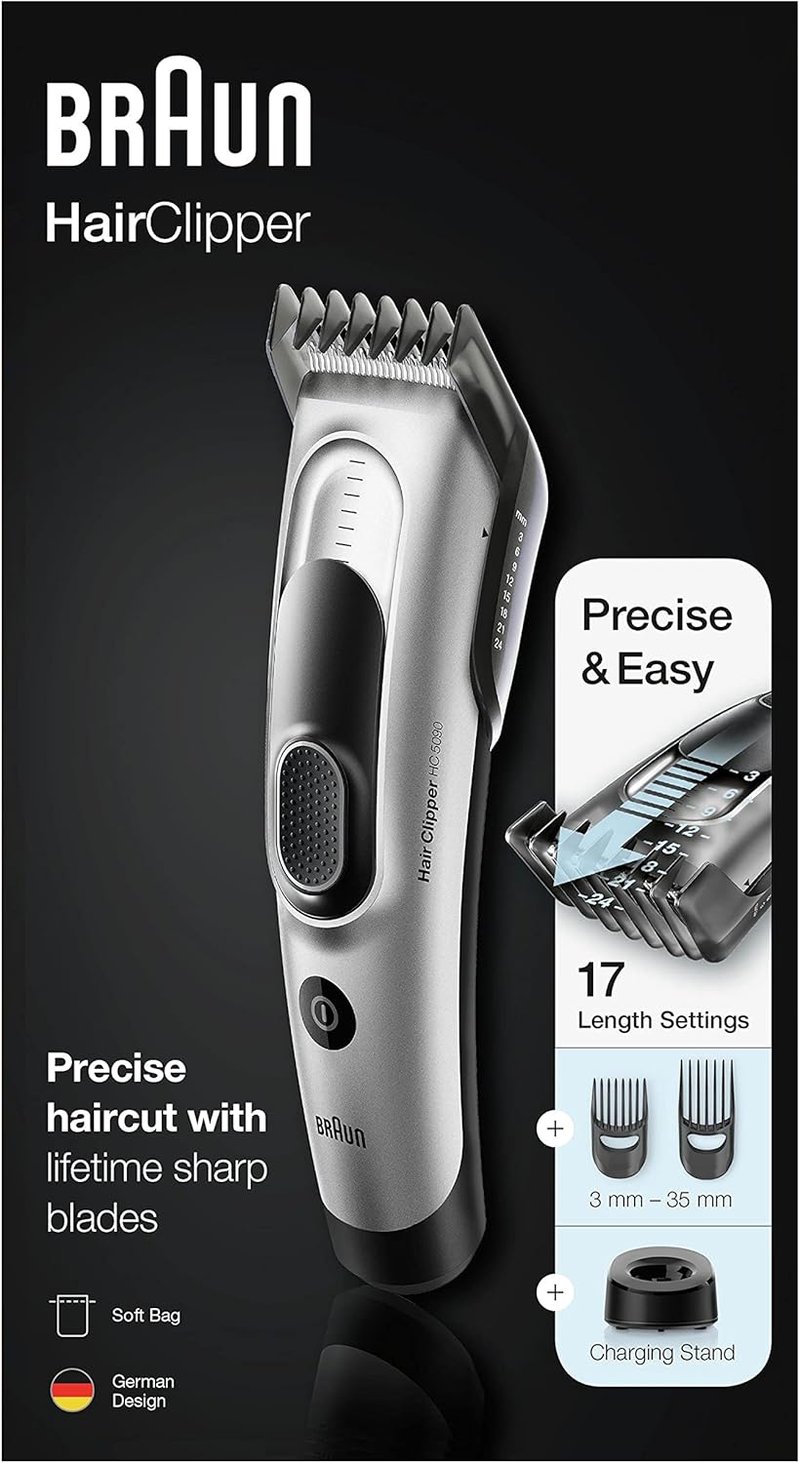 Braun HC5090 férfi hajvágó, 17 hosszbeállítás, ezüst - Tökéletes ajándék