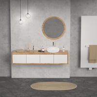 ECD Germany Kerek Mosdókagyló - 350 x 120 mm - Fehér Kerámia - Modern Fürdőszobai Mosdó - Padlóra Szerelhető - Lefolyó Nélkül 8