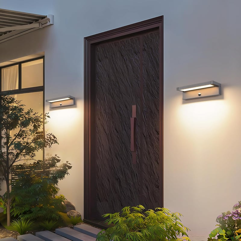 KUKAK 36W LED Kültéri Fali Lámpa Mozgásérzékelővel - IP65 Vízálló, 3000K Meleg Fehér, 350° Forgatható Panel, Alumínium, Kert, Terasz Világít