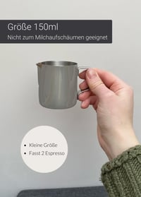 Lambda Coffee Teflonbevonatos Fekete Tejkiöntő Kancsó 150ml - Barista Tejhabosító Rozsdamentes Acél Pitcher Latte Art Készítéshez, Mosogatóg 8