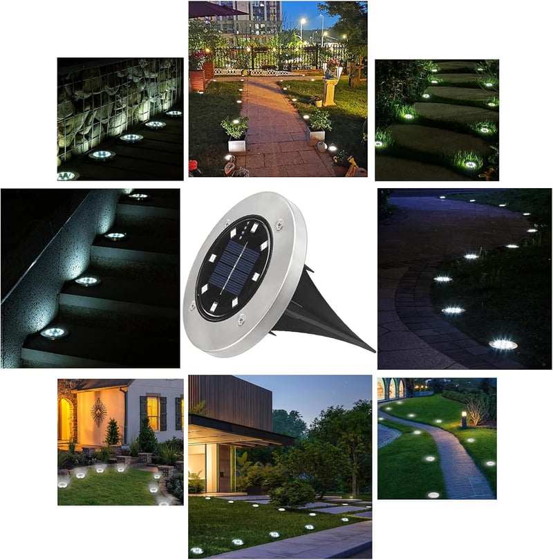 Joomer 12 db-os LED-es napelemes kerti lámpa szett, fehér fényű, vízálló