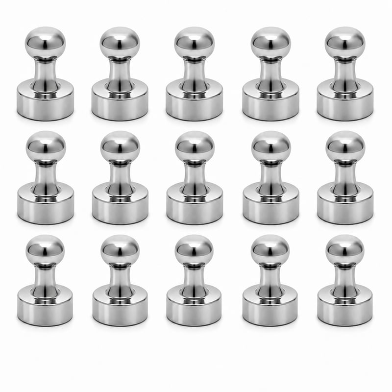 AiQInu Neodymové magnety, silné, 12x16 mm, strieborné, sada 20 ks, na magnetickú tabuľu a chladničku