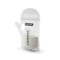 SUAVINEX Anyatej Tároló Zacskó 180ml - 25db Kiöntőcsőrrel, Mérőskálával, BPA-mentes, Fagyasztható, Négyzet Alakú 1