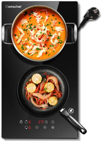 AMZCHEF 77 cm-es Beépíthető Üvegkerámia Főzőlap 5 Zónával - Ovális és Tripla Zónás, 9 Teljesítményszint, Időzítő, Biztonsági Zár, 8500W 1