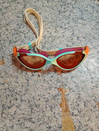 Ochelari de înot pentru femei Speedo Biofuse 2.0, anti-aburire, impermeabili, potrivire confortabilă, în culorile Marine Blue/Pumpkin Spice/Pale, vizibil 2