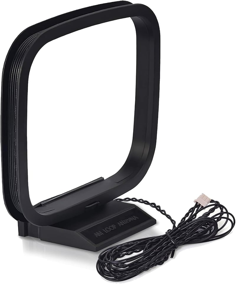 Bingfu AM FM Hurok Antenna 3-Pines Csatlakozóval - Kompatibilis Sharp Sztereó AV Vevőrendszerekkel - 75 Ohm Rádió Antenna 4,26 Láb Hatótávol
