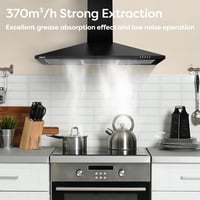 CIARRA 90 cm-es A++ energiaosztályú LED-es páraelszívó, szénszűrővel, fekete 2