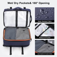HOMIEE 40L Kék Üzleti Hátizsák - Bővíthető, Lopásbiztos, Vízálló, 15.6" Laptop 5