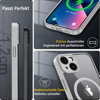 iPhone 13 MagSafe-kompatibilis ütésálló tok kameravédővel, szürke 8