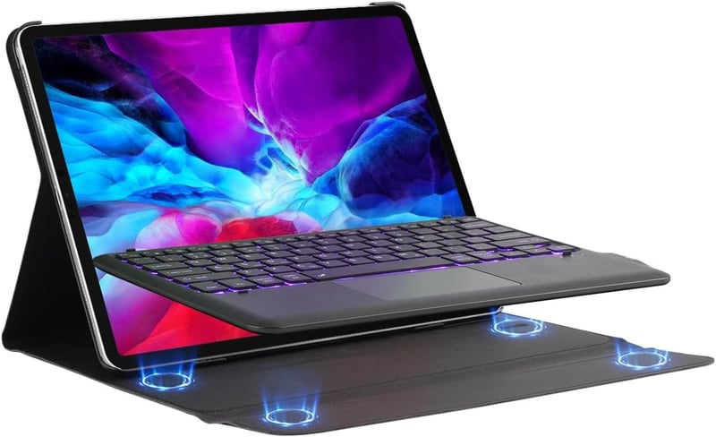KOOCHUWAH iPad Pro 12.9" Bluetooth billentyűzet tok, háttérvilágítás, 11 szín