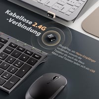 iClever Bluetooth Billentyűzet - Összehajtható, Vezeték Nélküli, Hordozható Klaviatúra Okostelefonhoz, Tablethez, Laptophoz 3