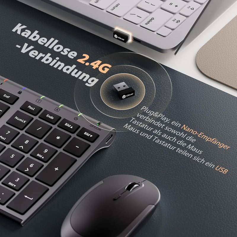 iClever Bluetooth Billentyűzet - Összehajtható, Vezeték Nélküli, Hordozható Klaviatúra Okostelefonhoz, Tablethez, Laptophoz