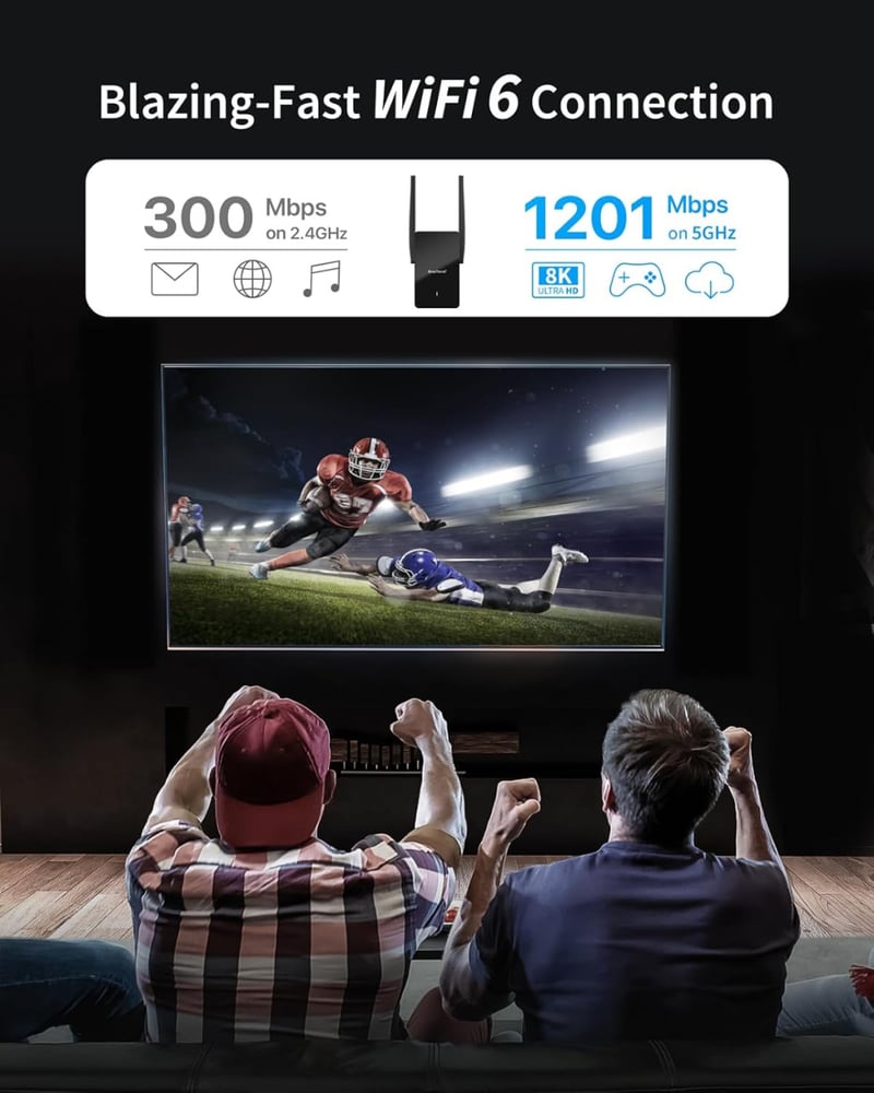 BrosTrend AX1500 WiFi 6 Erősítő Dual Band 1500Mbps Gigabit LAN Port