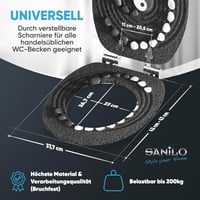 Sanilo Yin Yang WC Ülőke Puha Záródással - Könnyen Szerelhető Fa Toalett Tető Erős Zsanérokkal, Kerek Forma, Prémium Kivitel 4