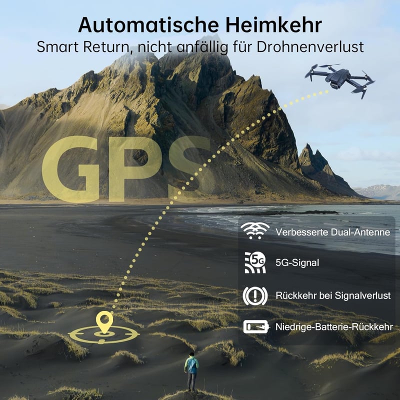 CHUBORY X10 PRO GPS Drón 4K UHD Kamerával, 90 Perc Repülési Idő, 1000m Hatótáv, Automatikus Visszatérés, Követő Mód, Kefe Nélküli Motor