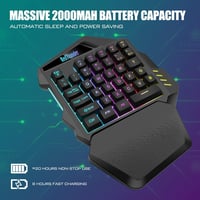 RedThunder G60 Vezeték Nélküli Egykezi Gamer Billentyűzet, 2000 mAh Akkumulátor, RGB Háttérvilágítás, Ergonomikus, PC/Mac/PS5 Kompatibilis - Wireless 3