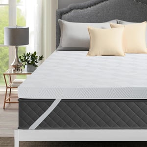 Autsel Memory Foam Matracvédő 140x190 cm - 7,5 cm Vastag Memóriahabos Fedőmatrac Csúszásgátló Réteggel, Mosható, Légáteresztő, Fehér