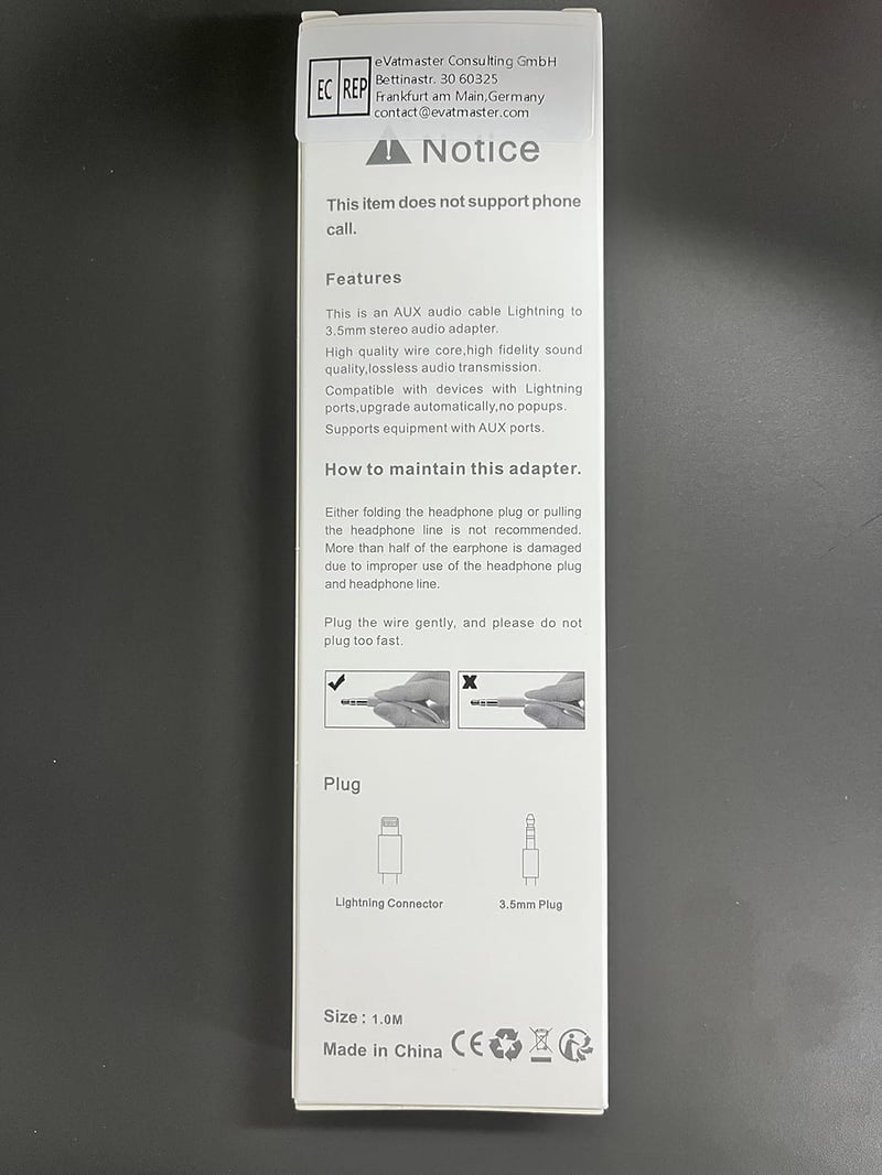 iPhone AUX kábel autóba és otthoni hangrendszerekhez - 1m, fehér