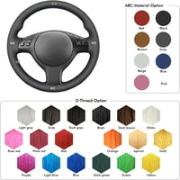 MEWANT Kormányvédő Huzat BMW E46 E39 330i 540i 525i 530i 330Ci M3 2001-2003 Modellekhez - Fekete Mikroszálas Bőr Piros-Kék Varrással 7