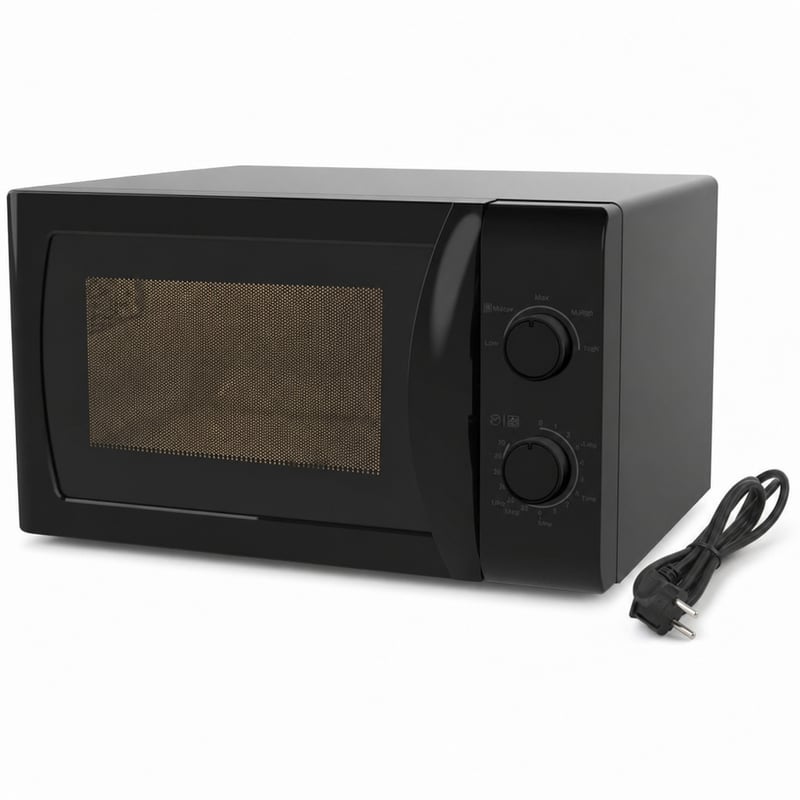Cuptor cu microunde Candy CMW20SMB 20 L 700W negru cu funcție de decongelare și platou rotativ de 25,5 cm – Fără lumină (stare: vezi a 2-a imagine)