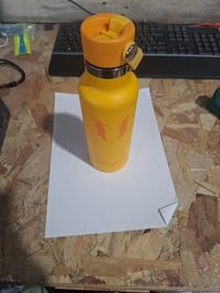 Sticlă de apă pentru copii Super Sparrow din oțel inoxidabil cu pai, 500 ml, galbenă, fără BPA, pentru sport — testată (stare: vezi a 2-a fotografie) 2