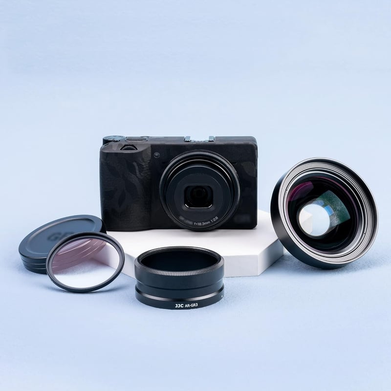 RICOH GR III JJC GA-1 Objektív Adapter Széles Látószögű Konverterhez, 49mm Szűrő Kompatibilis