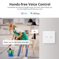 SONOFF T0EU2C 2-csatornás WiFi-s okos fali villanykapcsoló, Alexa és Google Home kompatibilis 3