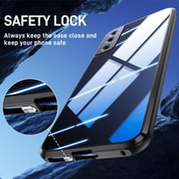 Samsung Galaxy S21 5G mágneses tok - 360°-os védelem, edzett üveg, alumínium keret (fekete) 6