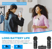 BOYA BY-V2 Vezeték nélküli mikrofon iPhone-hoz, 2.4GHz klip mikrofon vlogging YouTube videózáshoz 10