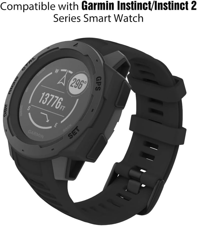 MoKo Szilikon Óraszíj Garmin Instinct/Instinct Solar/Tactical/Instinct 2 GPS Okosórához - Állítható Sportpánt Csuklóra (125-200mm), Fekete
