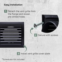 Vent Systems 100 mm Antracit Szellőzőrács - Szárítógéphez, Szellőzőnyílásokhoz és Kipufogócsőhöz - Kültéri Használatra Alkalmas Légkivezető  5