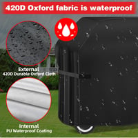 SPGOOD Grillhuzat 132x66x110 cm - Vízálló 420D Oxford Anyagú BBQ Védőtakaró Gázgrillhez, Időjárásálló, Szakadásmentes, Állítható Tépőzárral  3