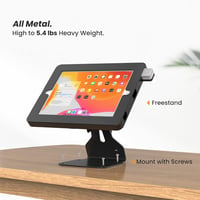 Beelta BSC401T Tablet Állvány iPad 10.2" (7-8-9 Gen) Kompatibilis - Forgatható, Zárható Fém Asztali Tartó POS Rendszerekhez, Fekete 5