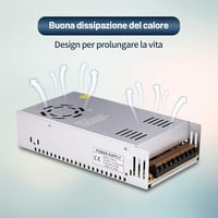 RUIZHI 12V 30A Kapcsolóüzemű Tápegység 360W - Univerzális Adapter LED Szalagokhoz, 3D Nyomtatókhoz, Számítógépes Projektekhez 5