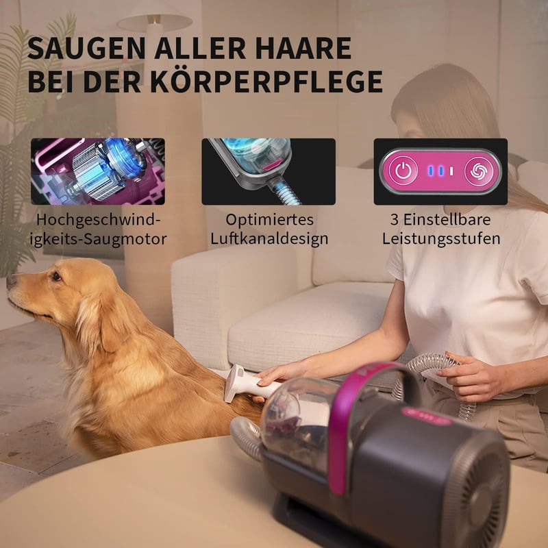 PETKIT 5 az 1-ben profi kutyanyíró gép beépített porszívóval, 1,5L-es tartállyal