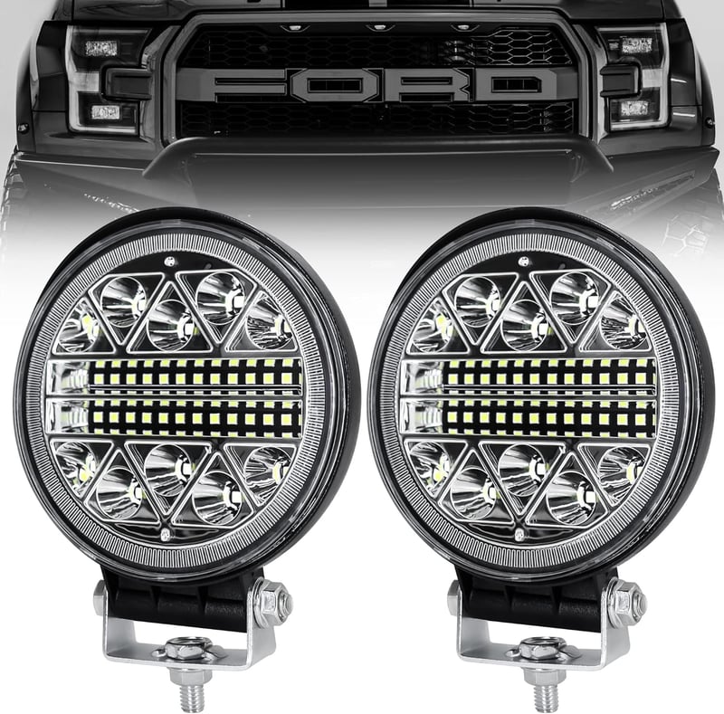 Dinfu 102W LED Munkalámpa Szett 2db - Univerzális Vízálló Fényszóró Traktorhoz, Terepjáróhoz, SUV, ATV, Teherautóhoz 12V/24V 15000LM IP67