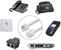 HUAZIZ 10m Fehér RJ11 Telefon Kábel Modemhez és Routerhez 4