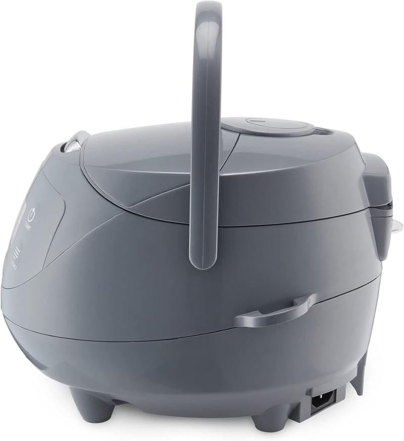 Yum Asia Panda Mini rizsfőző Ninja kerámia edénnyel, 0,63L kapacitás, 8 főzési program, fuzzy logic technológia, 350W, kobalt szürke