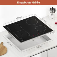 Gudsunal Indukciós Főzőlap Flex Zónákkal, 60 cm, 7200W, Fokozatmentes Alacsony Hőfokú Melegítés, Gyorsfőző Funkcióval, 9 Hőfokozat, Időzítő 3