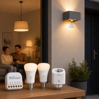 Smart Home paket: 2x E27 pametna žarulja + WLAN relej + pametna utičnica + vanjska lampa sa senzorom 1