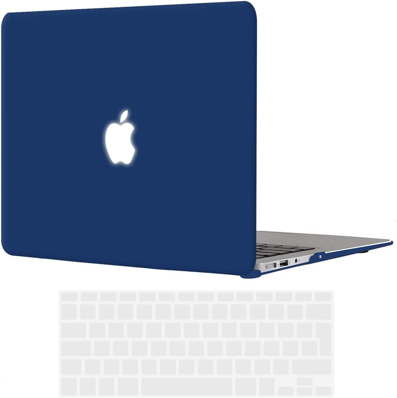 MacBook Air 13" (2010-2017) ultravékony védőtok + EU billentyűzetvédő, sötétkék - TECOOL