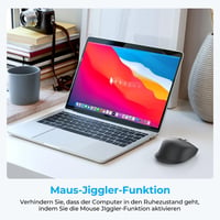 iClever MD360 Ergonomikus Bluetooth Egér - Vezeték Nélküli USB-C Tölthető Egér Jiggler Funkcióval, Csendes Kattintás, 3 Eszköz Csatlakoztatá 3