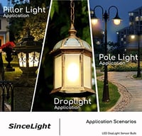 SINCELIGHT LED izzó dupla alkonyérzékelővel, kültéri lámpákhoz, B22, 4000K, 2db 8