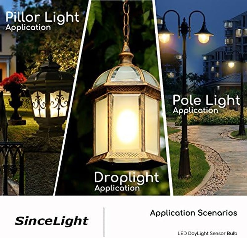 SINCELIGHT LED izzó dupla alkonyérzékelővel, kültéri lámpákhoz, B22, 4000K, 2db