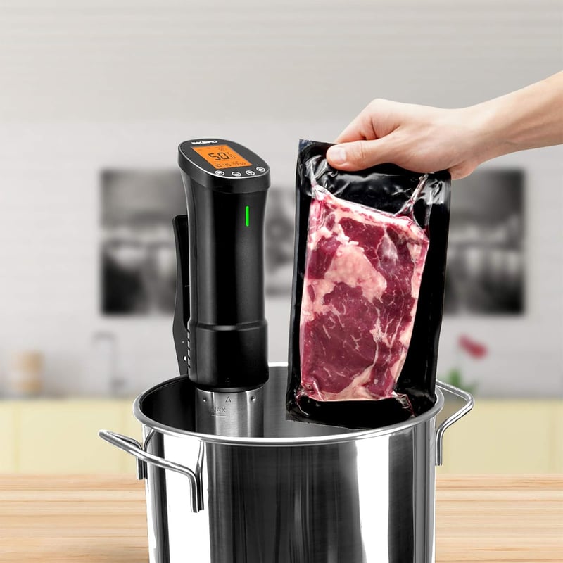 Inkbird WiFi Sous Vide Botmixer 1000W - Rozsdamentes Acél Vízkeringető Főző 12L Kapacitással, Pontos Hőmérséklet Szabályozás, Applikációs Ve