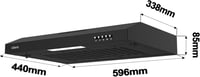 CIARRA 6903 Fekete Páraelszívó 60 cm - Konyhai Elszívó 3 Sebességgel, LED Világítással, Fém Zsírszűrővel, 220 m³/h Teljesítmény - 2-Black 6