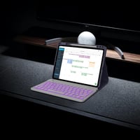 IVEOPPE iPad Air/Pro Bluetooth billentyűzet tok – olasz kiosztás, lila 9