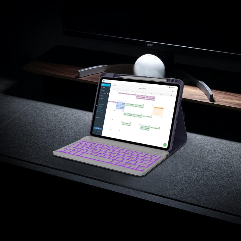 IVEOPPE iPad Air/Pro Bluetooth billentyűzet tok – olasz kiosztás, lila
