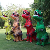 T-Rex Felfújható Dinoszaurusz Jelmez Felnőtteknek - Barna 9